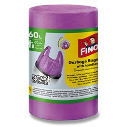 Pytle na odpadky FINO - s uchy, fialové, 60 l, 13 mic, 60 ks