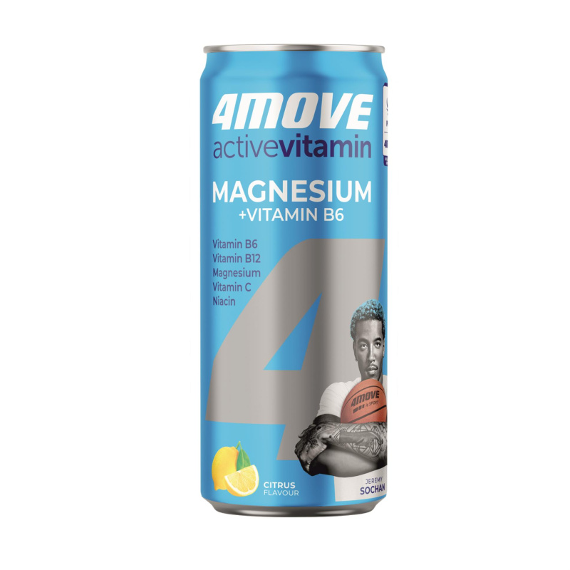Vitamínová voda 4Move - magnesium, plech, 24x 0,33 l