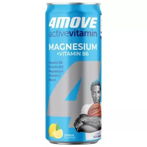 4Move Active Vitamin Magnesium - sycený nápoj - plech, 330 ml