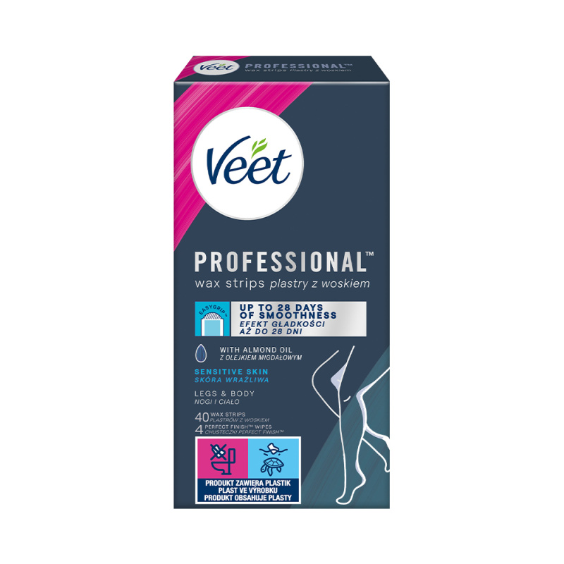 Veet Studené voskové pásky pro citlivou pokožku Professional 40 ks