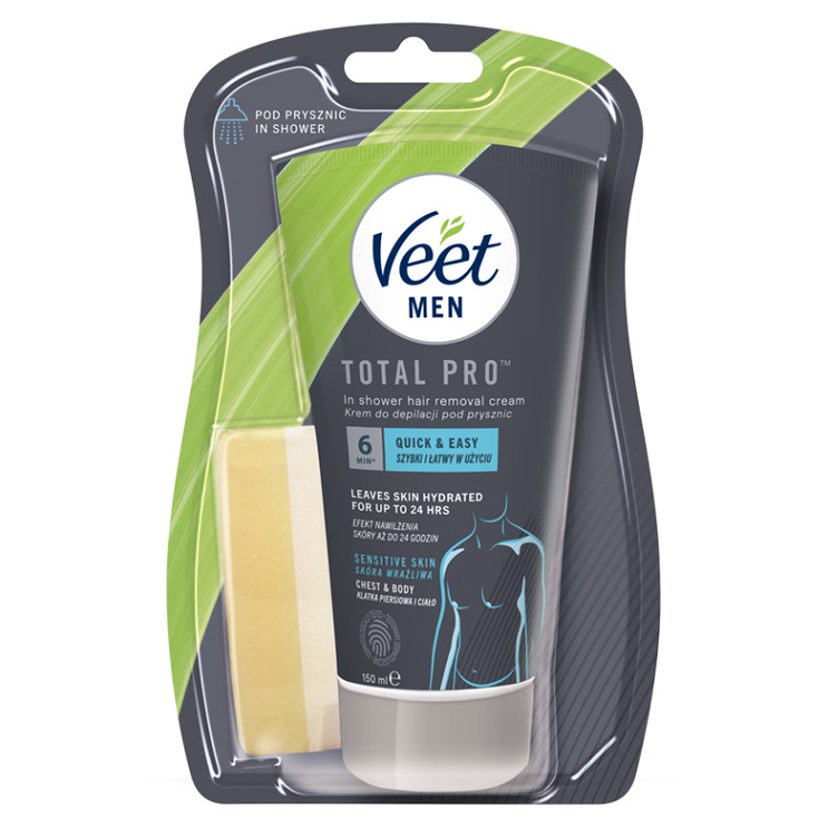Veet Men Silk & Fresh depilační krém do sprchy pro citlivou pokožku 150 ml
