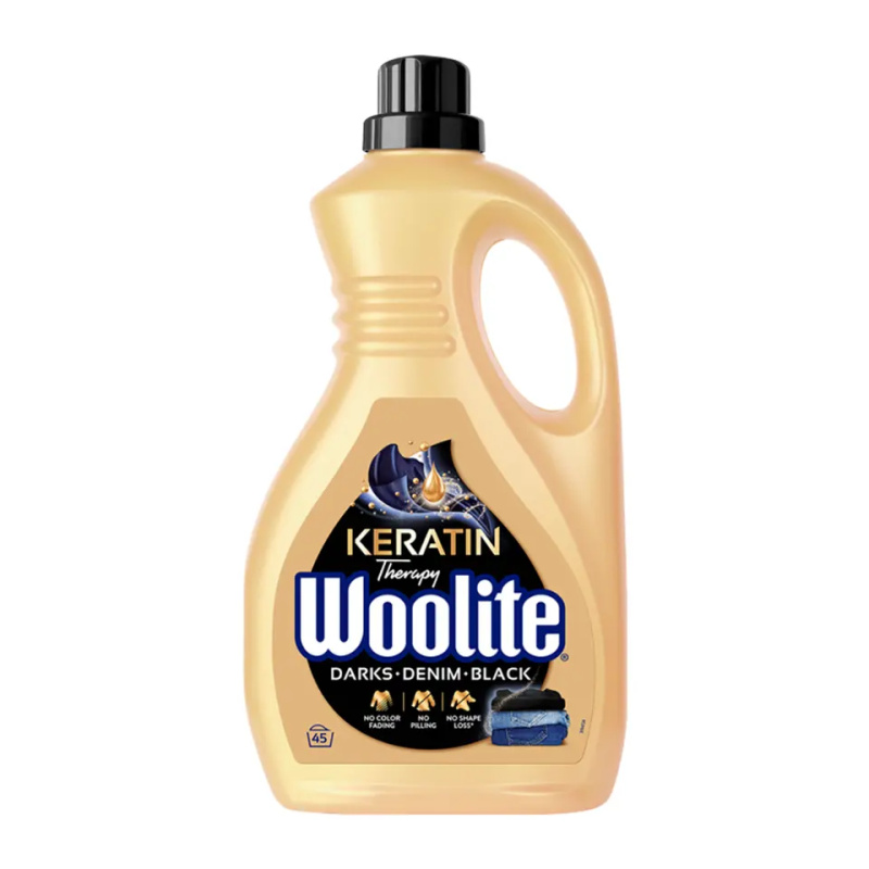 WOOLITE Keratin Therapy Darks Denim Black Tekutý prací přípravek 45 prací dávek 2,7 l