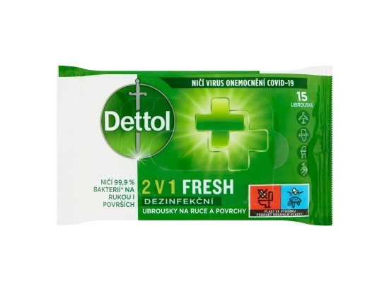 Dezinfekční ubrousky Dettol - na ruce, 15 ks