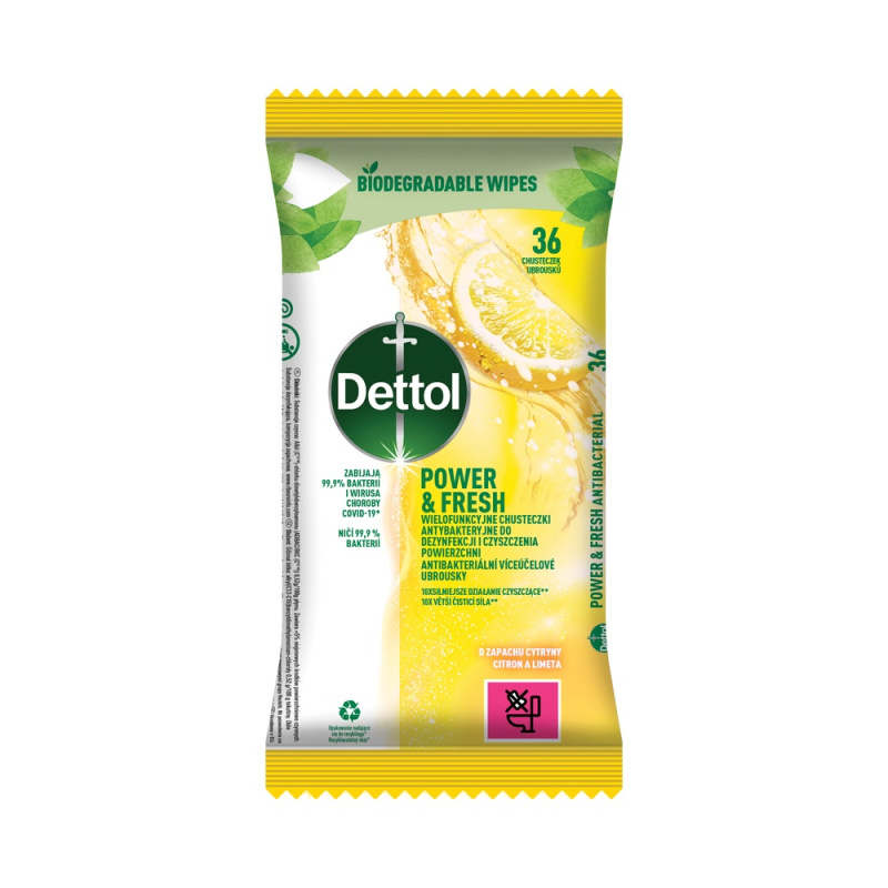 DETTOL Antibakteriální ubrousky na povrchy Citron 36 ks