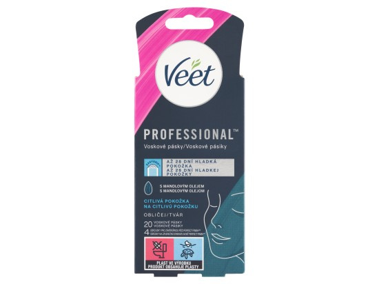 VEET Professional Studené vosk. pásky na obličej pro citlivou pokožku