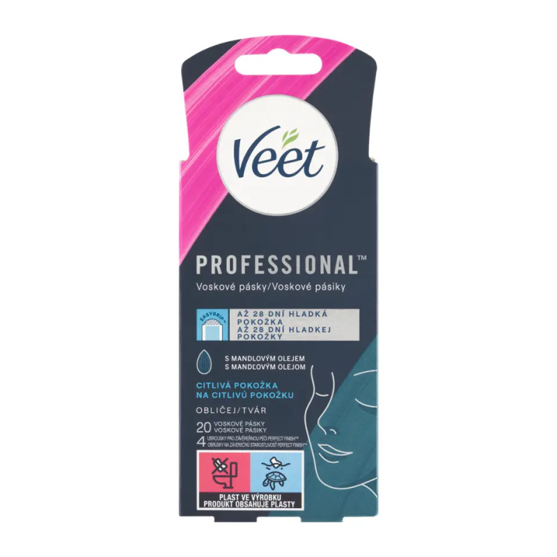 VEET Professional Studené vosk. pásky na obličej pro citlivou pokožku