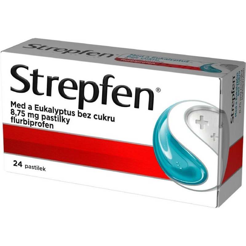 STREPFEN Med a eukalyptus bez cukru 8,75 mg 24 pastilek