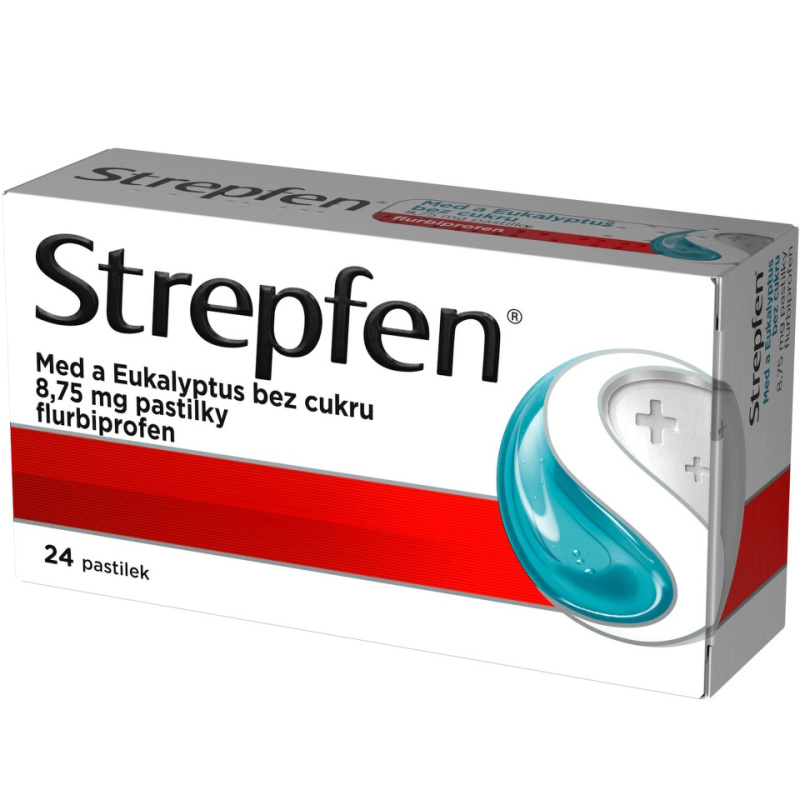STREPFEN Med a eukalyptus bez cukru 8,75 mg 24 pastilek