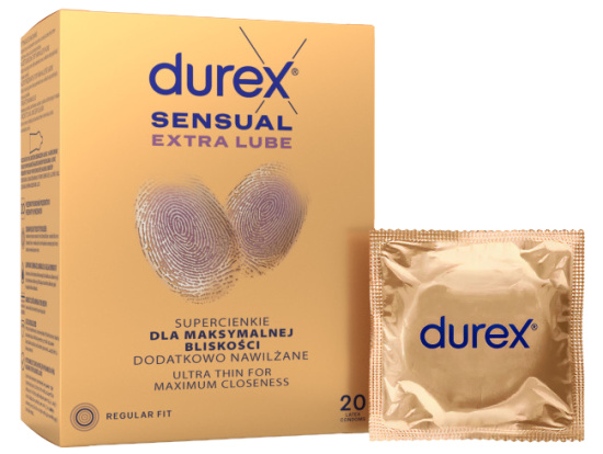DUREX Sensual extra lube 20 kusů