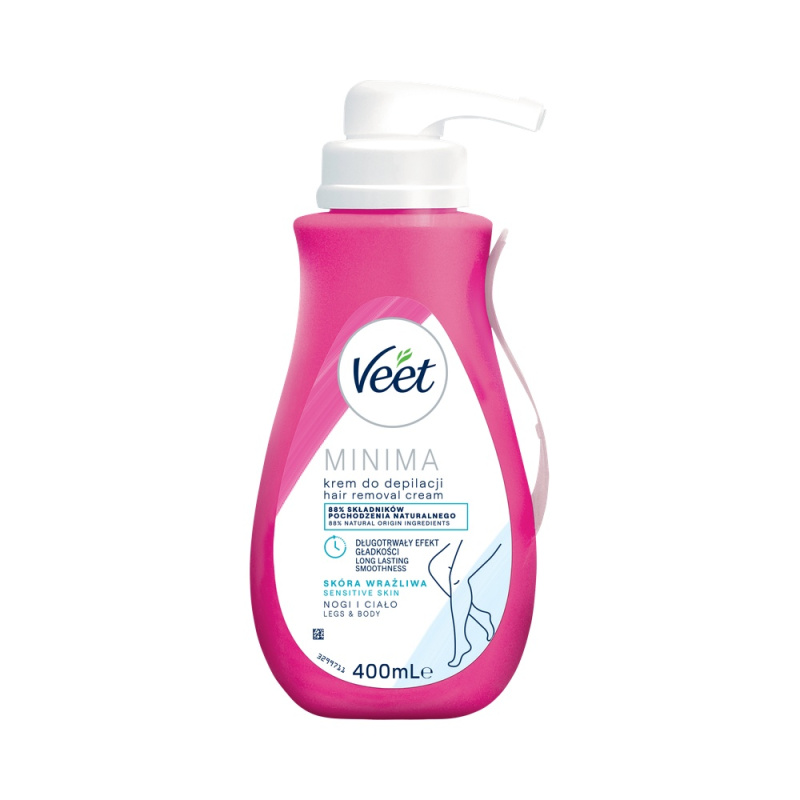 Veet Minima Sensitive Skin depilační krém pro citlivou pokožku aloe vera a vitamin E 400 ml