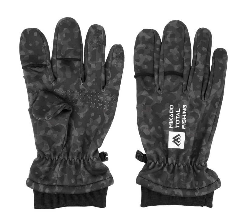 Mikado rukavice softshell black camo - m