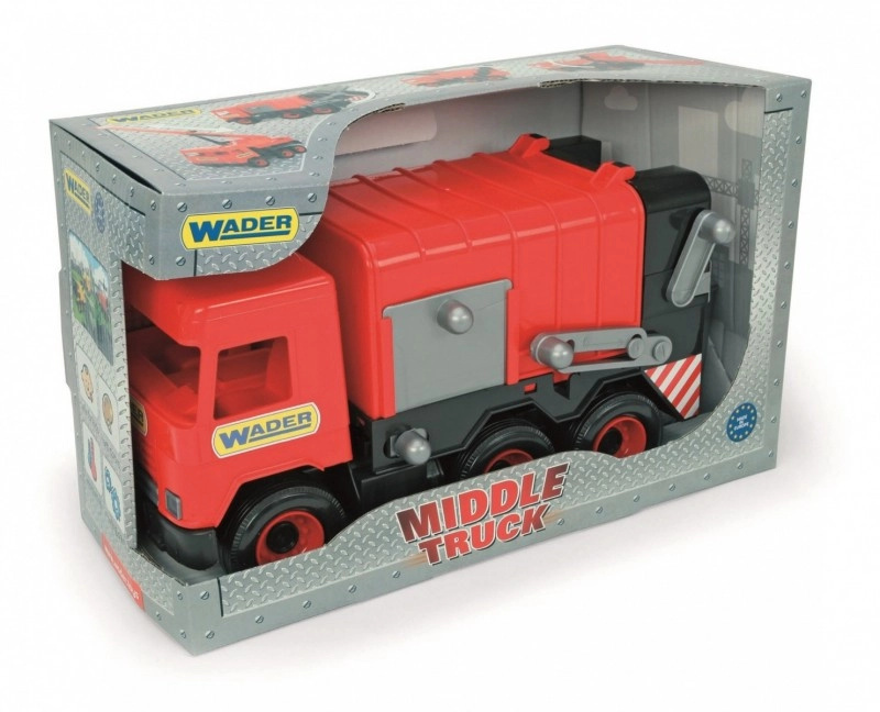 Wader Middle truck - červený popelářský vůz