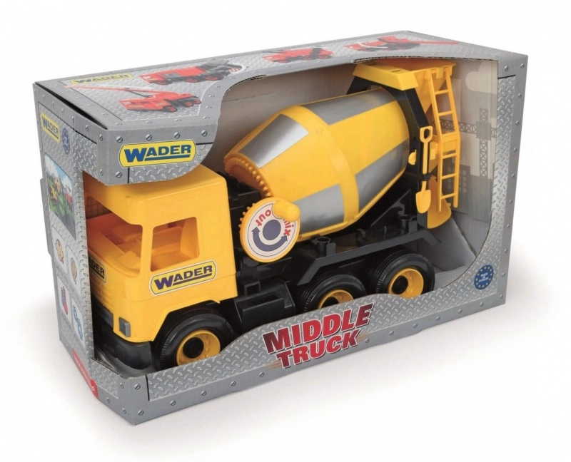 Wader Auto middle Truck domíchávač plast 40 cm žlutý v krabici