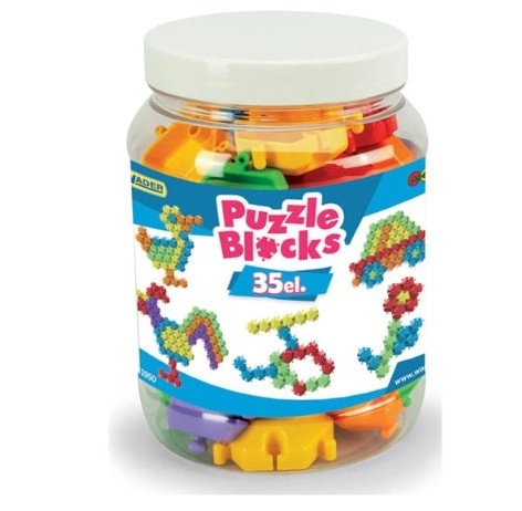 Puzzle stavebnice ve sklenici 35 dílků