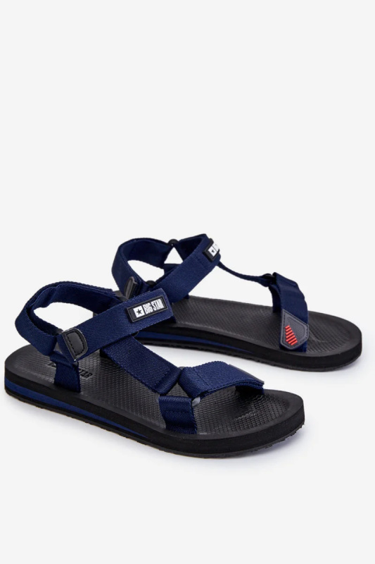 Pánské sandály na suchý zip Big Star DD174718 Námořnická modrá 42