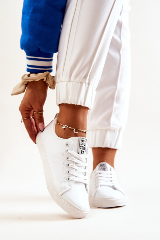 Dámské kožené tenisky Big Star - bílé Velikost: 38