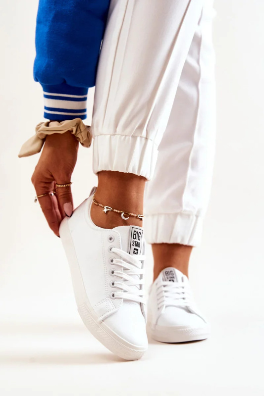 Dámské kožené tenisky Big Star - bílé Velikost: 39