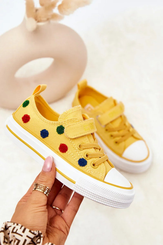 Children's Sneakers With Velcro BIG STAR JJ374056 Yellow 34