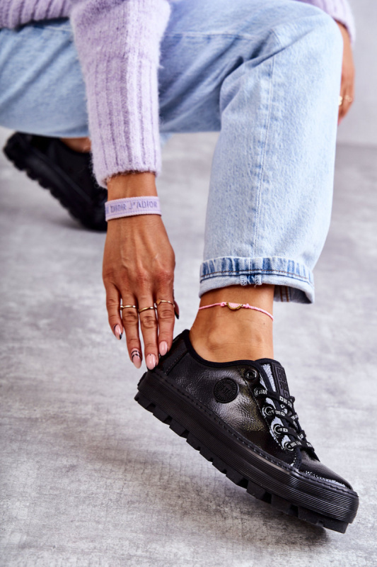 Módní lakované tenisky Big Star KK274044 Černá 37