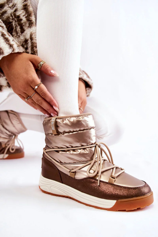 Dámské sněhule Memory Foam Big Star KK274276 Zlato-hnědá 37