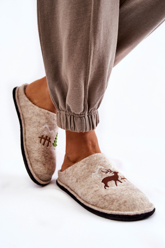 Domácí pantofle Big Star KK276016 béžová 38