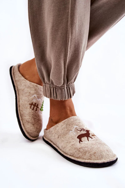 Domácí pantofle Big Star KK276016 béžová 40