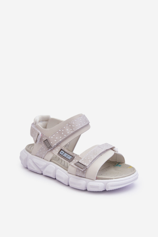 Dětské Sandály Na Zip Big Star LL374201 Bílo-Stříbrné 35