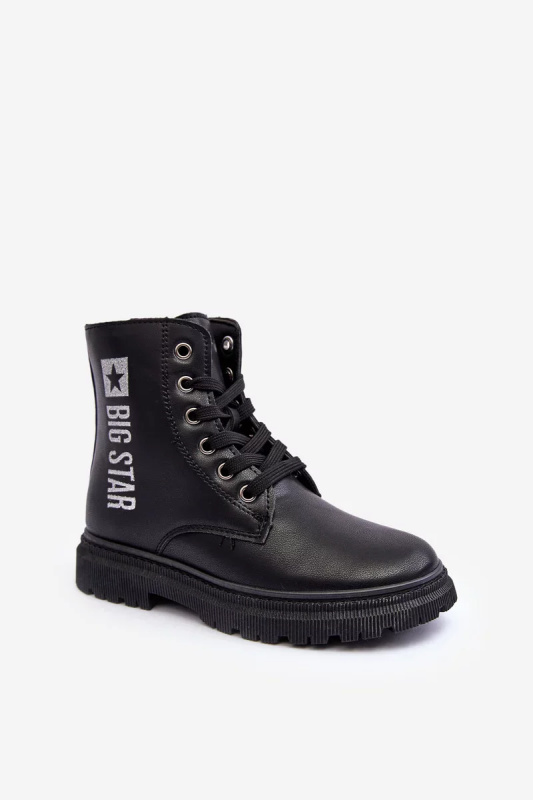 Dětské kožené zateplené boty Big Star Black Velikost: 30