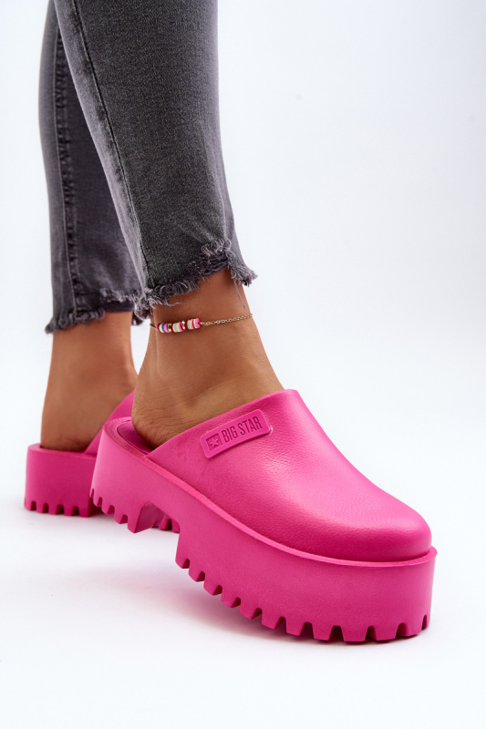 Dámské pantofle na platformě Big Star - fuchsia Velikost: 37