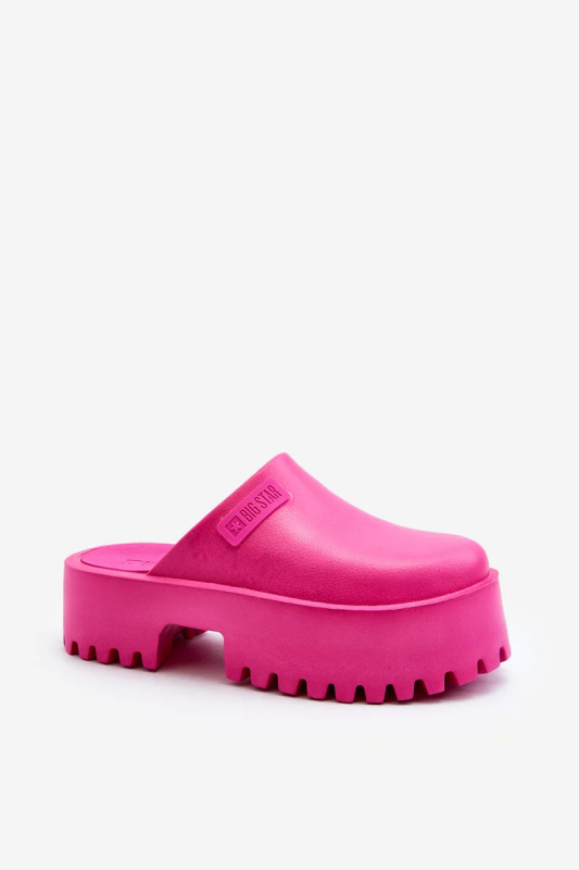 Dámské pantofle na platformě Big Star - fuchsia Velikost: 41