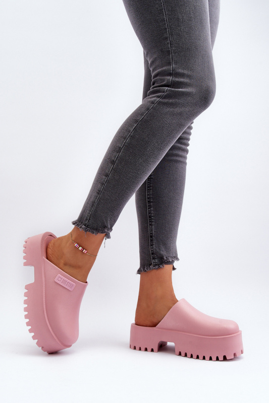 Dámské pantofle na platformě Big Star - růžové Velikost: 38