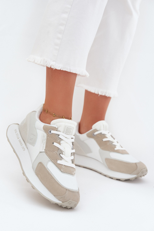 Dámské Kožené Sneakersy Big Star OO274563 Hi-Poly System Bílé 41