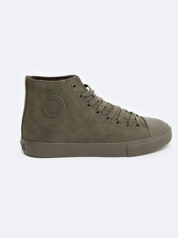 Pánské zateplené tenisky Big Star HI-POLY SYSTEM – khaki Velikost: 42