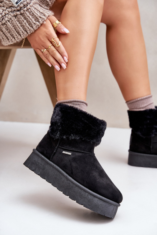 Sněhule Na Platformě S Kožešinou Big Star Černé Velikost: 38