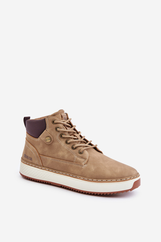 Šněrovací Pánské Kotníkové Boty Big Star Hi-Poly System Hnědé Velikost: 41