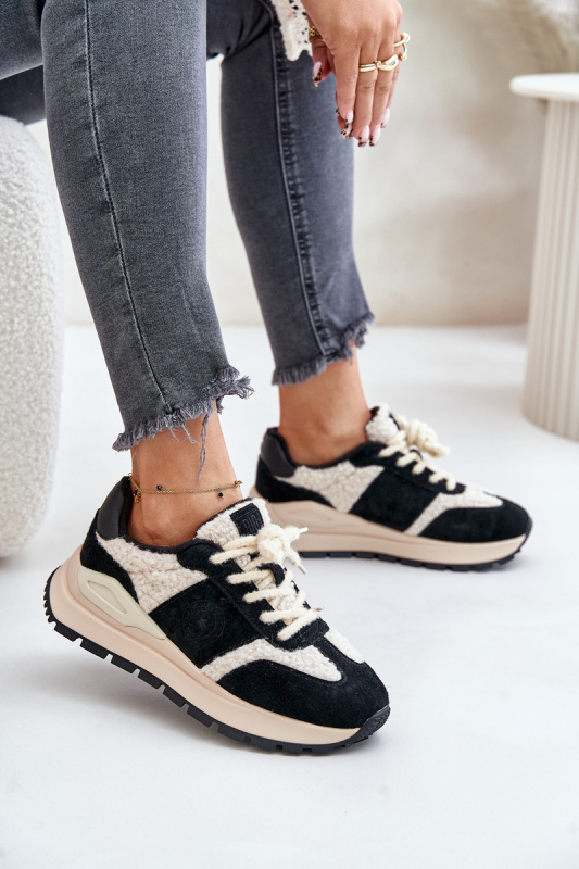 Zateplené Dámské Kožené Tenisky Big Star HI-POLY SYSTEM Černé 37