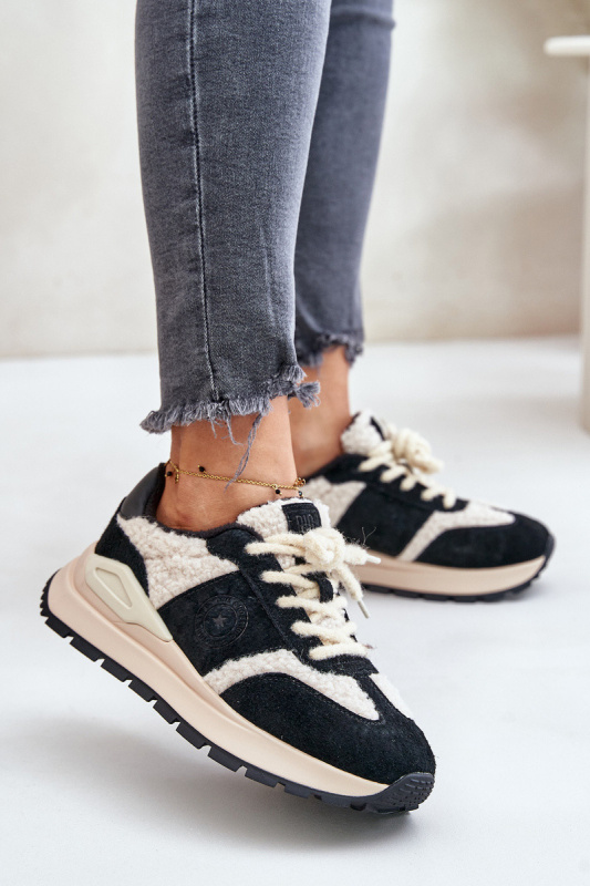 Zateplené dámské kožené sneakersy Big Star OO274A318 HI-POLY SYSTEM černé 39