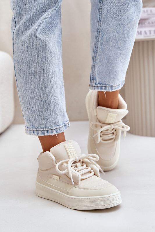 Zateplené Dámské Tenisky Big Star Krémové Velikost: 37