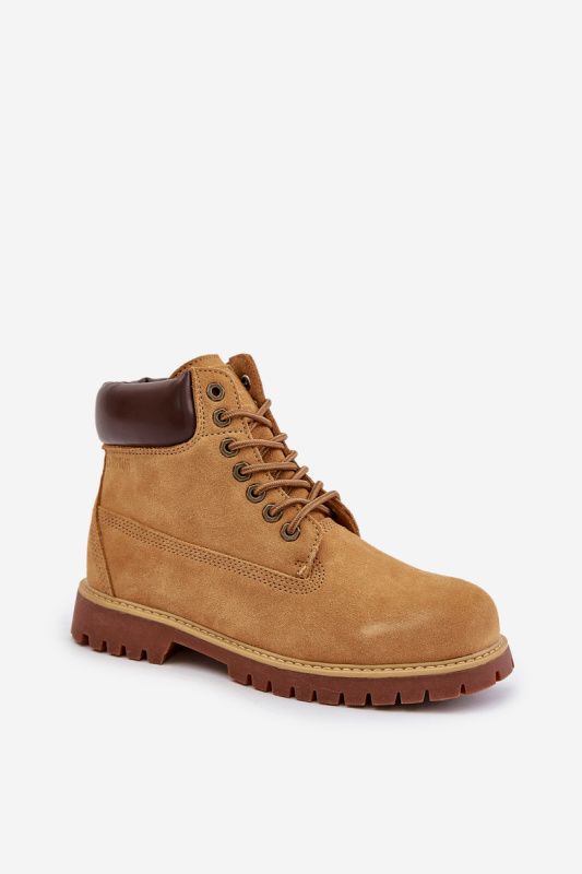 Semišové zateplené pánské trapery Big Star HI-POLY SYSTEM Camel Velikost: 43