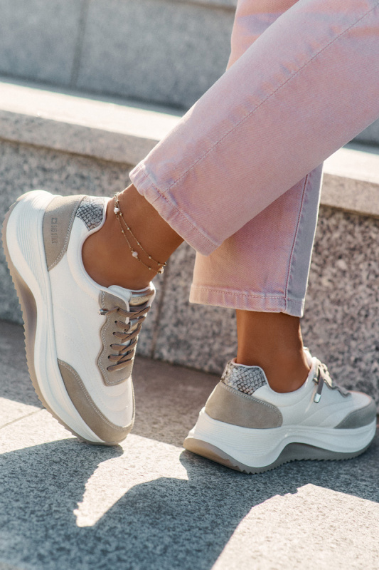 Dámské semišové tenisky na platformě Big Star HI-POLY SYSTEM – béžové Velikost: 37