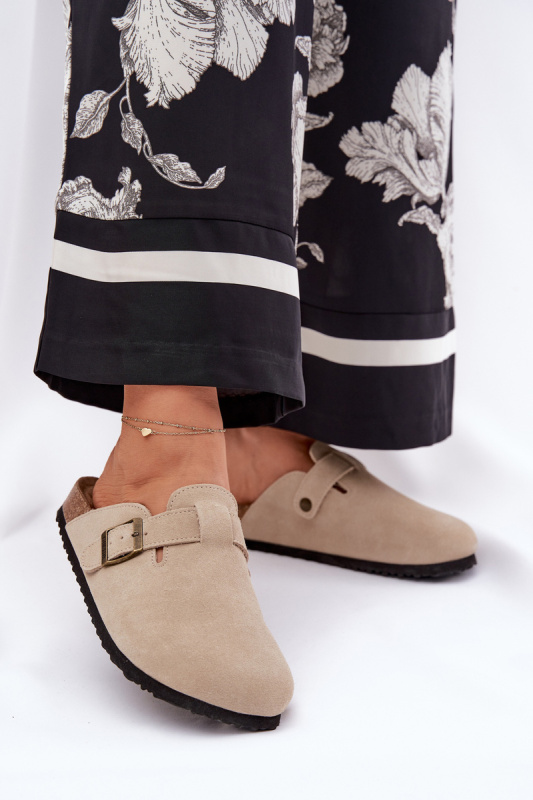 BIG STAR SHOES Semišové Dámské Pantofle S Přezkou Big Star