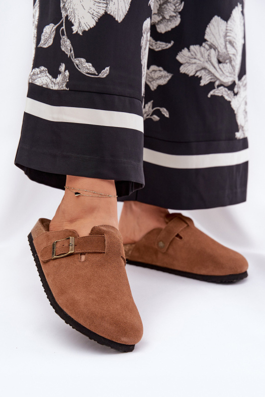 Semišové Klapky Chodaky Dámské S Přezkou Big Star RR274A387 Hnědé 40