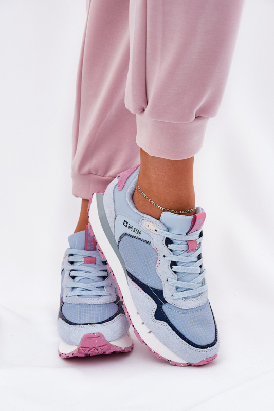 Semišové Lehká Sportovní Obuv Dámská Big Star RR274236 HI-POLY SYSTEM Modrá 36