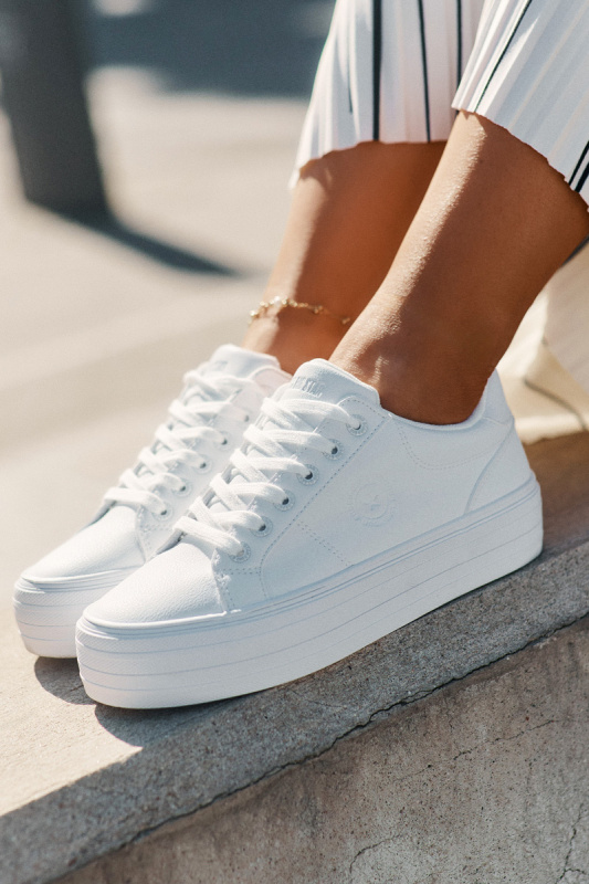 BIG STAR SHOES Eko kožené tenisky dámské na platformě Big Star