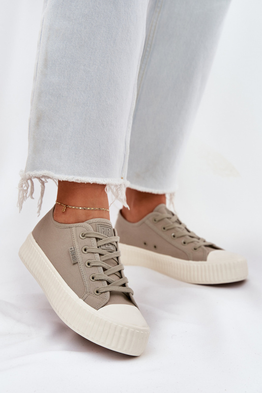 Dámské plátěné tenisky na platformě Big Star – šedé Velikost: 36