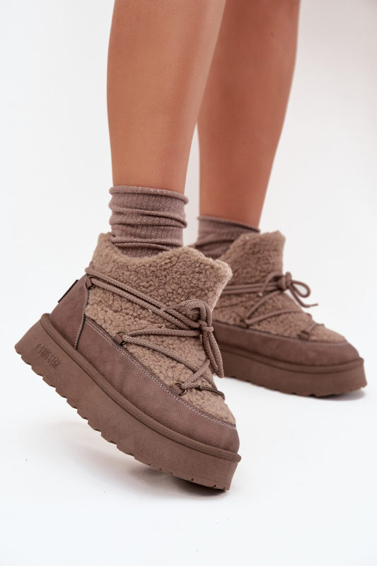 Dámské sněhule na platformě Big Star – hnědé Velikost: 41