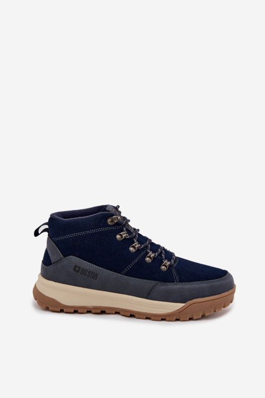 Semišové Pánské Trekingové Boty Big Star SS174264 Tmavě Modré 45