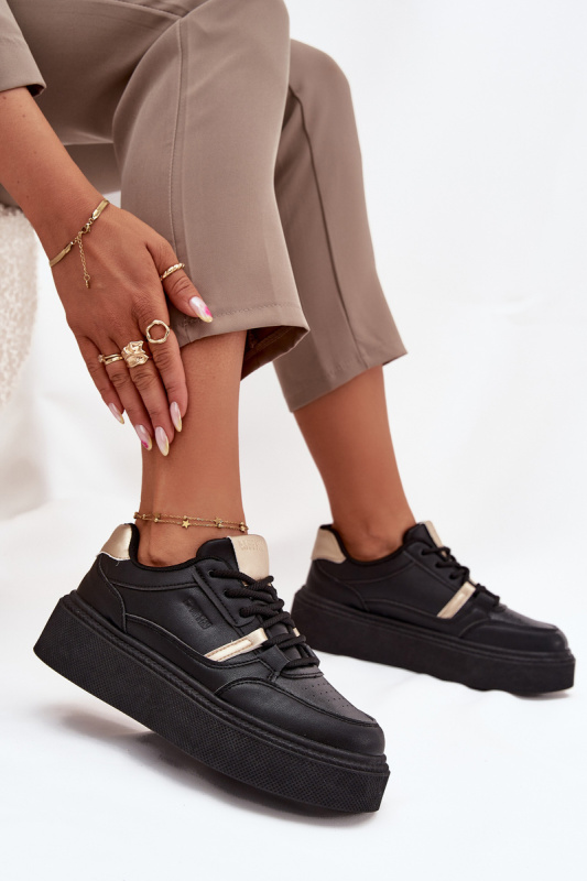 Dámské tenisky na platformě Big Star – černé Velikost: 37