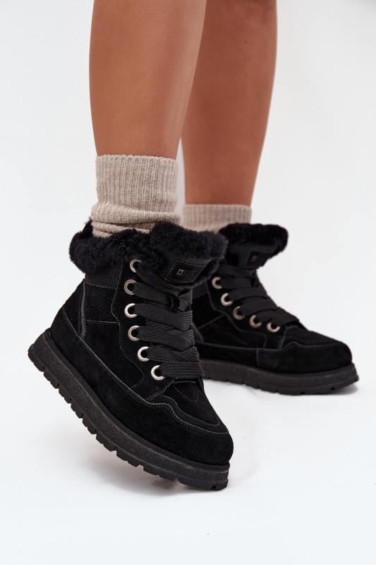 Dámské Zimní Boty Na Platformě S Kožíškem Big Star SS274369 Černé 36