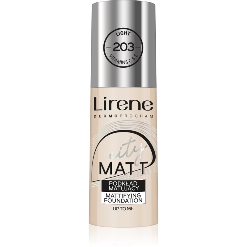 Lirene City Matt matující fluidní make-up s vyhlazujícím efektem odstín 203 Light 30 ml